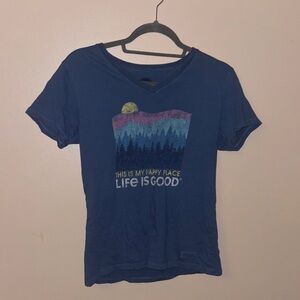 Life is Good Women's Blue Graphic Tee